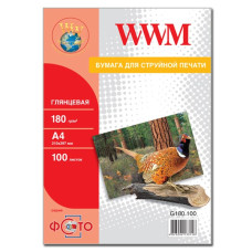 Фотопапір глянцевий WWM, 180g/m2, A4, 100л